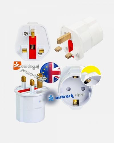 British EU- European Schuko 2 Pin to UK 3 Pin Type G Adaptor