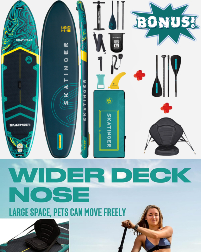 Zeer complete Luxe set Stand-up Kajak Paddle board; Skatinger + zitje