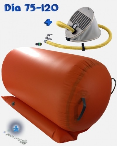 75 cm AirRoll inclusief stabilizer — oranje Air barrel orange gym set